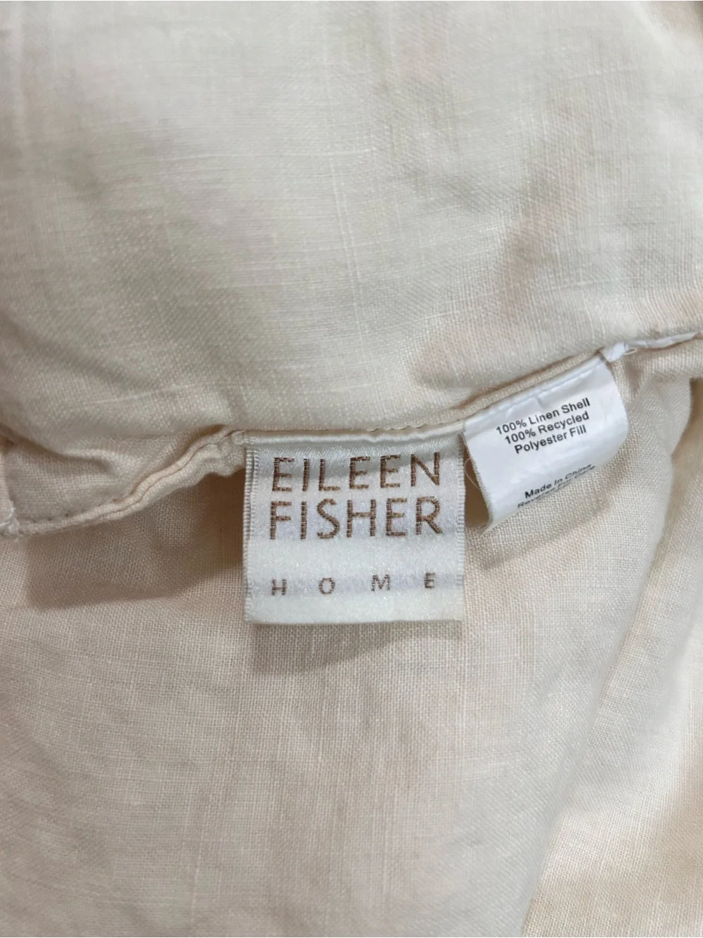 Eileen Fisher ~ King Size Cream-Ecru Linen Comforter*